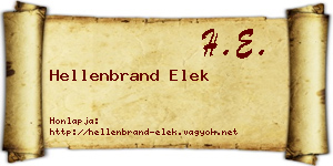 Hellenbrand Elek névjegykártya