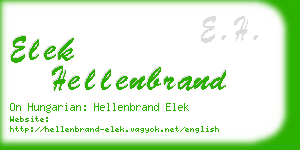 elek hellenbrand business card